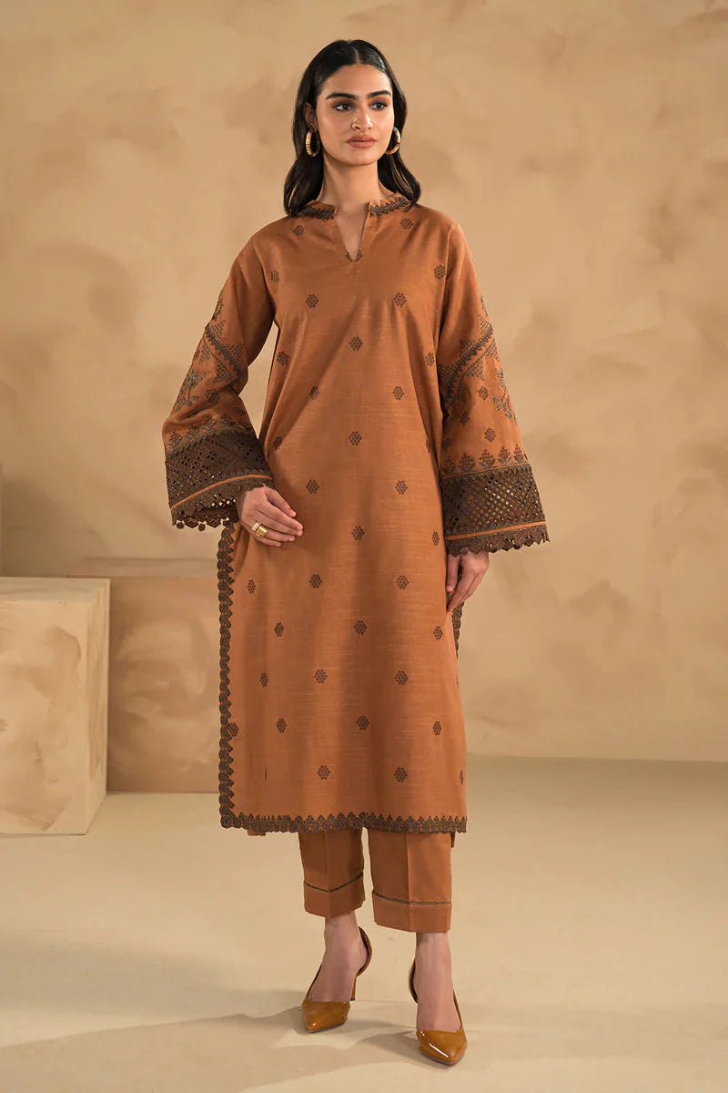 3PC EMBROIDERED KHADDAR DRESS BS - 345