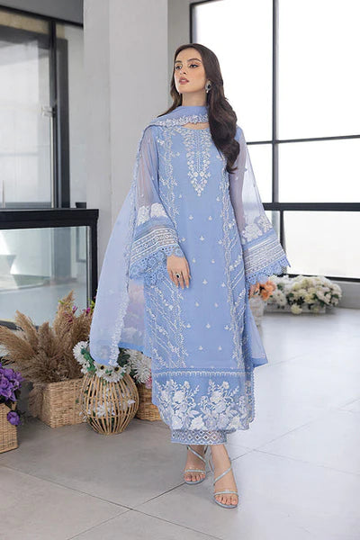 3PC ORGANZA EMBROIDERED SHIRT BS-210