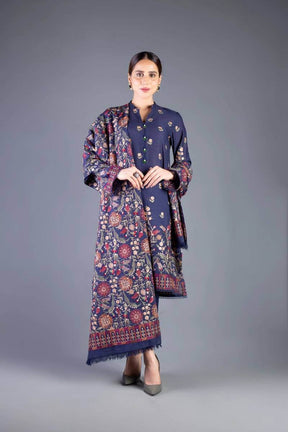 3PC EMBROIDERED DHANAK DRESS BS - 308