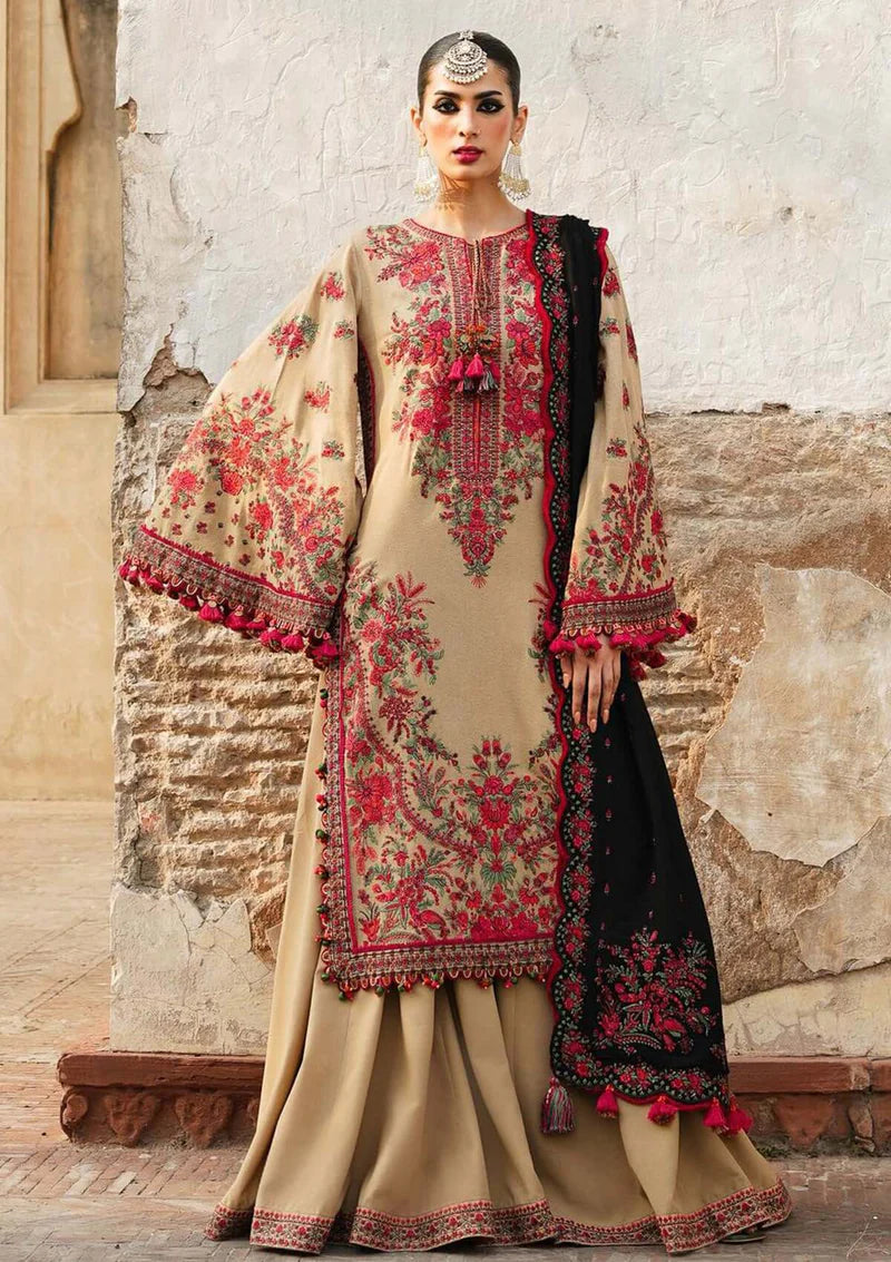 3PC EMBROIDERED DHANAK DRESS BS - 359