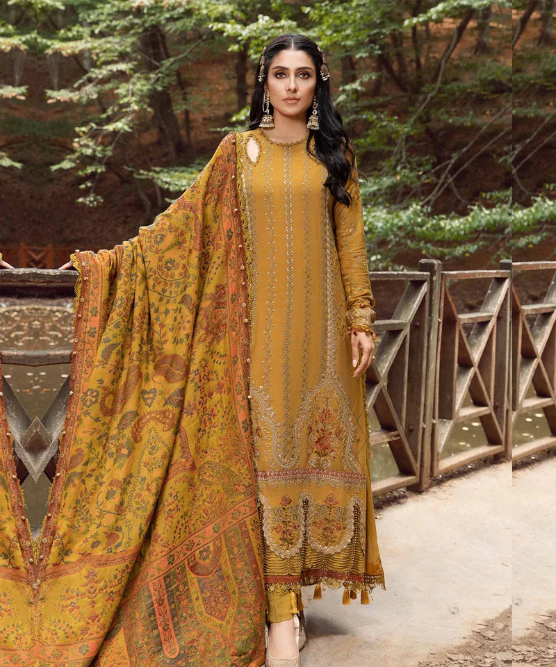 3PC EMBROIDERED DHANAK DRESS BS - 382