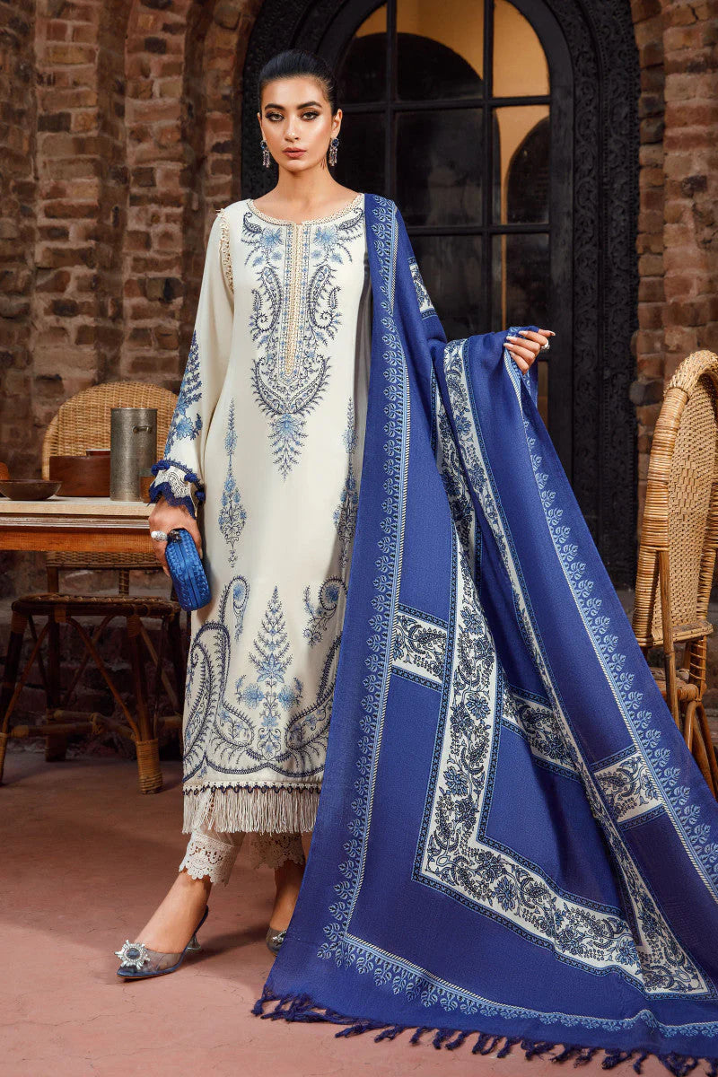 3PC EMBROIDERED DHANAK DRESS BS - 387