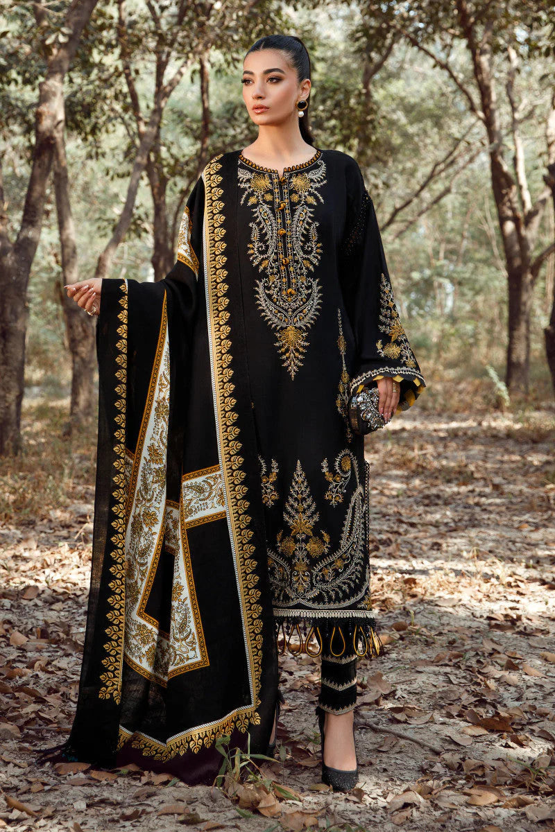 3PC EMBROIDERED DHANAK DRESS BS- 388