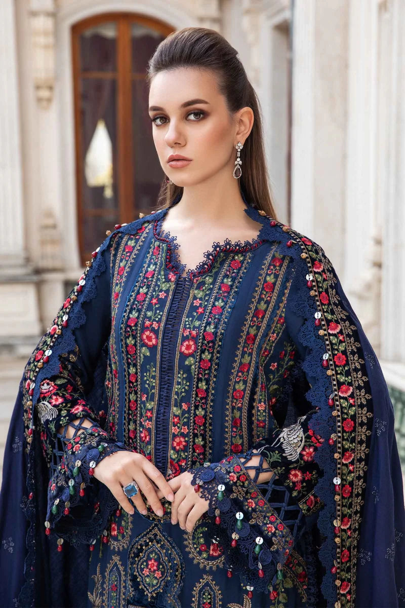 3PC EMBROIDERED DHANAK DRESS BS - 391