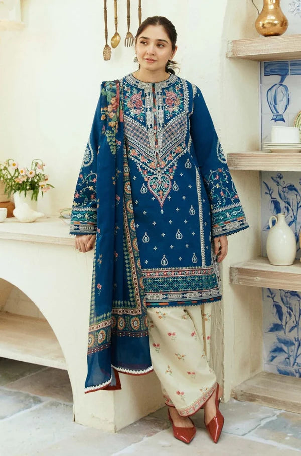 3PC EMBROIDERED DHANAK DRESS -BS - 320