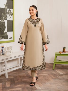 3PC EMBROIDERED DHANAK DRESS BS - 354