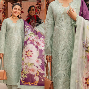 3PC EMBROIDERED LAWN SUIT - BS-87